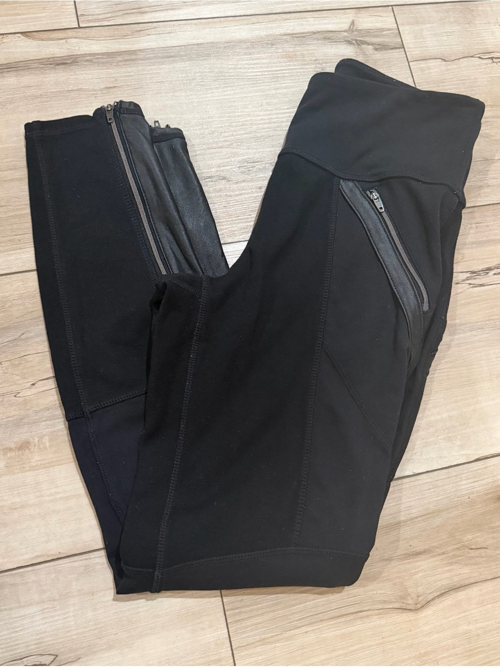 Athleta Ponte Lux Leggings Faux Leather Small - Picture 7 of 7